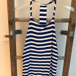 Blue and white striped southern boutique tank